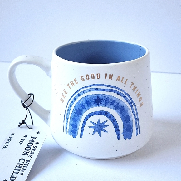Astrological star quote blue white Ceramic mug cup New - Picture 1 of 5